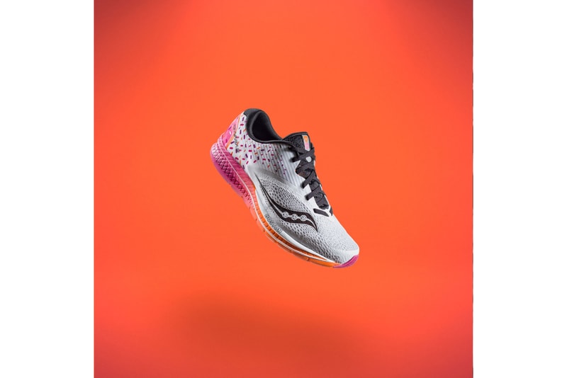 Dunkin’ Donuts  Saucony Kinvara 9 sprinkle magenta orange frosted donuts iced hot coffee