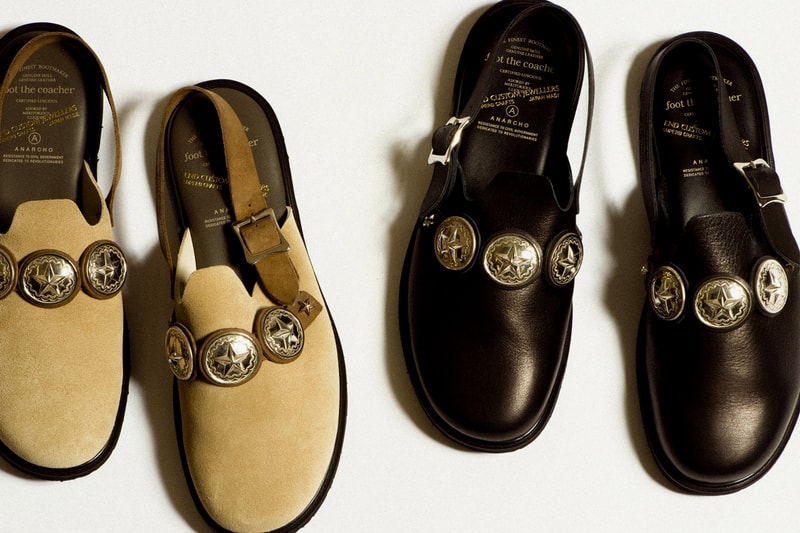 END CUSTOM JEWELERS Foot the Coacher Sandals spring summer march 2018 release date info drop footwear concho button silver japan collaboration leather