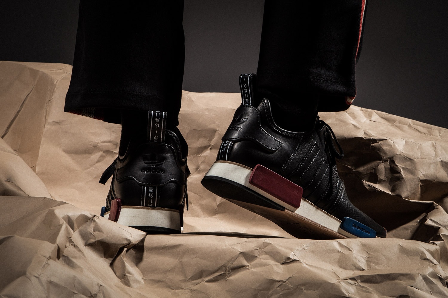 Hender Scheme Adidas NMD R1 Black Leather Sneakers