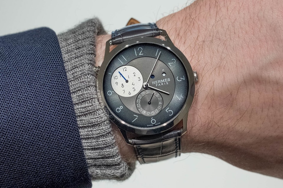 Hermes Launch Slim D Hermes Gmt Slate Gray Watch Hypebeast