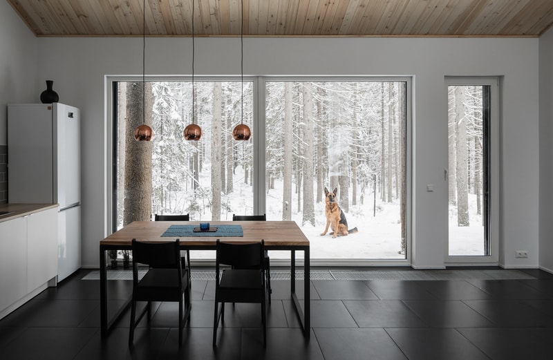 House in Roschino Ab Chvoya Vyborgsky District Russia Snow Forest Wood Interior Exterior Design Architecture Firm Cabin