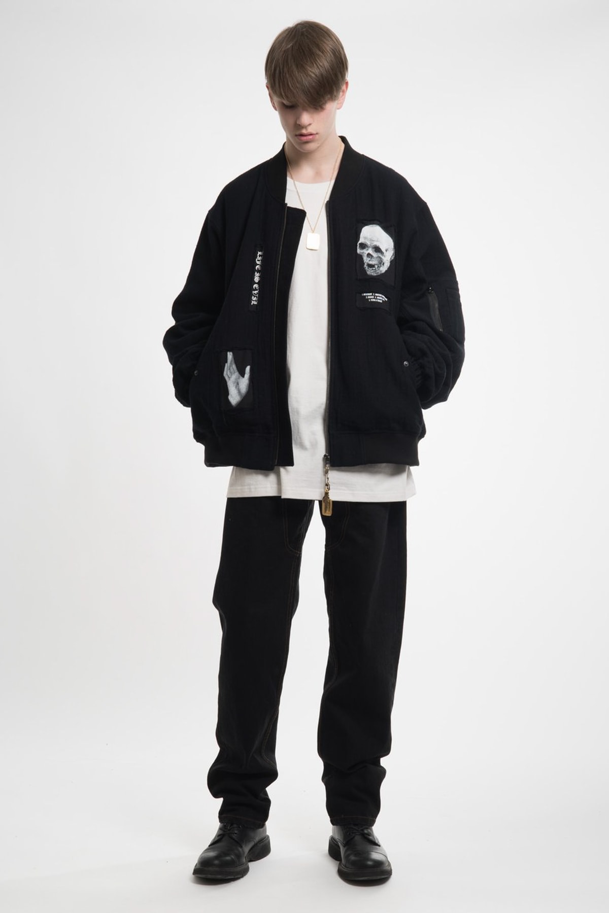 Hyein Seo Spring Summer 2018 Collection Lookbook Mens Release T-shirt Sweatshirt Lab Coat Clutch Cross Bag Denim Pants Hoodie Bomber Necklace Badge Pin