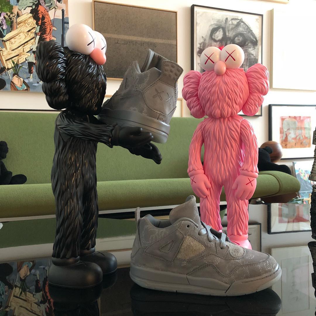 KAWS BFF air jordan 4 kids daughter teaser pink sneaker sculpture statue figure art