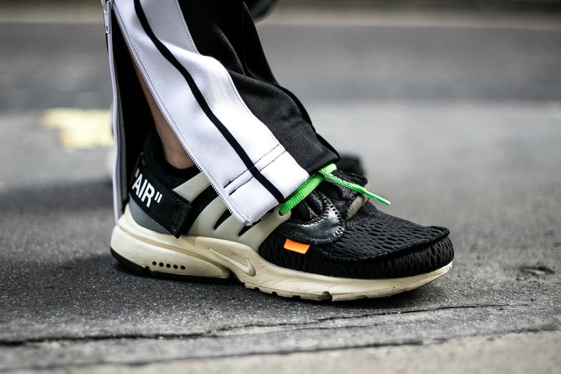 London Street Style March 2018 Footwear Round 1 Sneakers Shoes Trainers Kicks Levis x Nike Air Jordan 4 Navy Black Pigeon SB Dunk Low Sketchers Air Jordan 1 x Off-White White Virgil Abloh Yeezy Powerphase Black Bapestas Golf Le Fleurs Blue Pink Vetements Reebok Instapump Converse Fragment Sacai All Stars J.W. Anderson Converse Nike Lunar Force 1 Acronym 17 Nike Air Monarch
