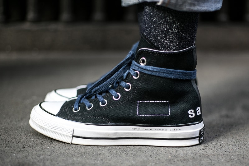 London Street Style March 2018 Footwear Round 1 Sneakers Shoes Trainers Kicks Levis x Nike Air Jordan 4 Navy Black Pigeon SB Dunk Low Sketchers Air Jordan 1 x Off-White White Virgil Abloh Yeezy Powerphase Black Bapestas Golf Le Fleurs Blue Pink Vetements Reebok Instapump Converse Fragment Sacai All Stars J.W. Anderson Converse Nike Lunar Force 1 Acronym 17 Nike Air Monarch