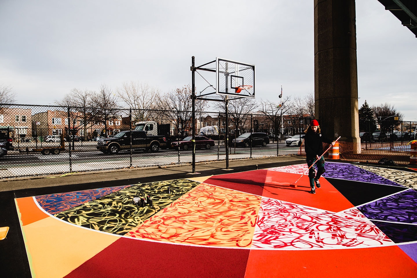 MADSTEEZ Astoria Queens Basketball Court Sports Basketball Art Graffiti New York