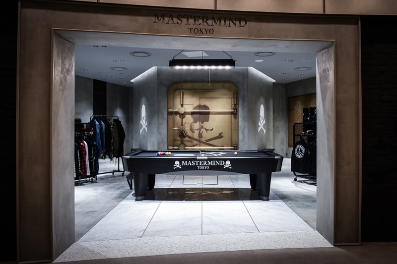 Mastermind Tokyo Flagship Store Hibiya Midtown Vans Kangol Japan streetwear fashion cards pool bank vault interior design look around inside
