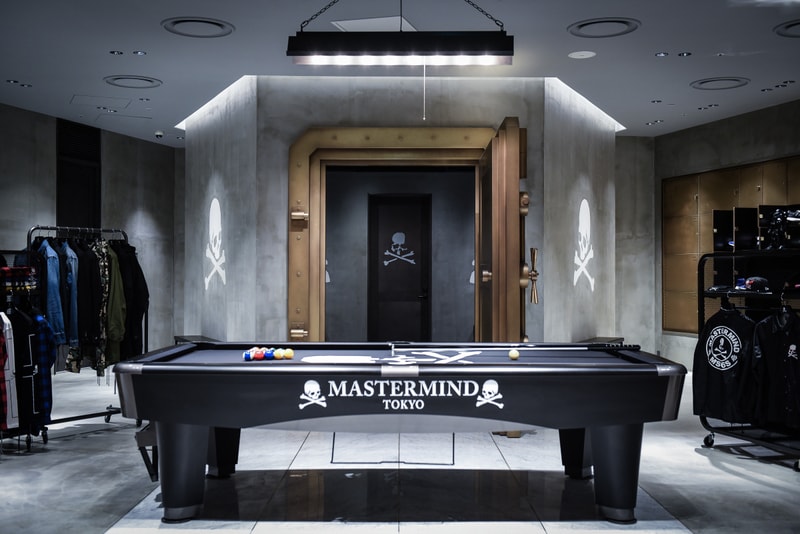 Mastermind Tokyo Flagship Store Hibiya Midtown Vans Kangol Japan streetwear fashion cards pool bank vault interior design look around inside