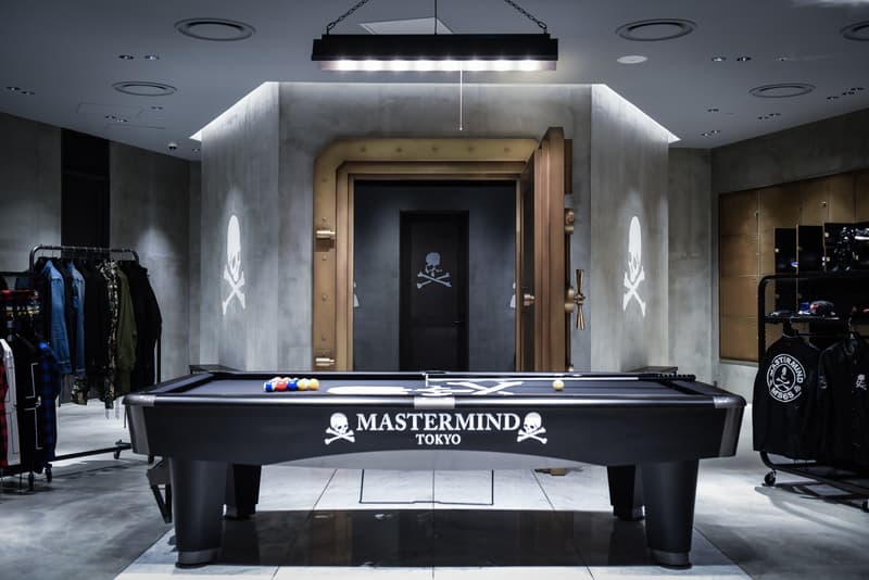 Mastermind Tokyo Flagship Store Hibiya Midtown Vans Kangol Japan streetwear fashion cards pool bank vault interior design look around inside