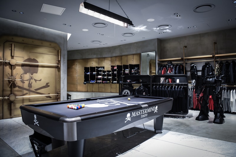 Mastermind Tokyo Flagship Store Hibiya Midtown Vans Kangol Japan streetwear fashion cards pool bank vault interior design look around inside