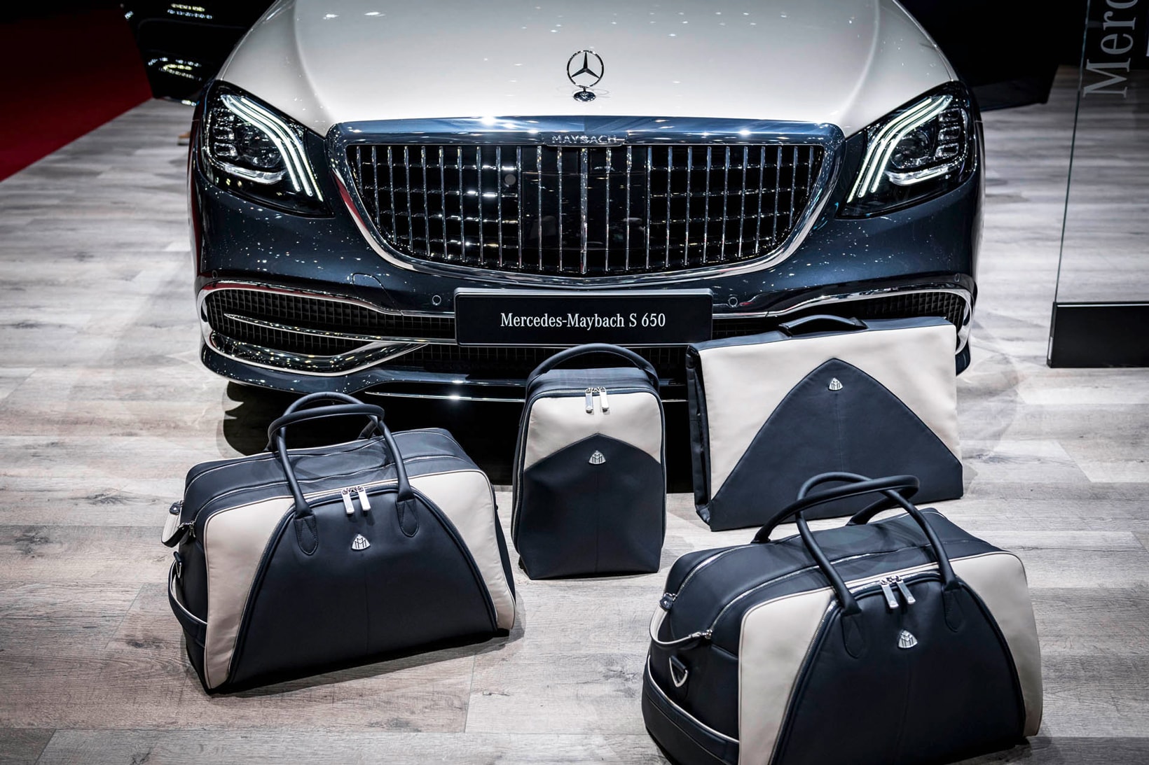 Mercedes Maybach S650 Matching Luggage Set Cars Leather Interior Sunglasses Accessories