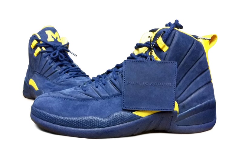 PSNY Air Jordan 12 Michigan General Release Public School New York Blue Yellow Wolverines 