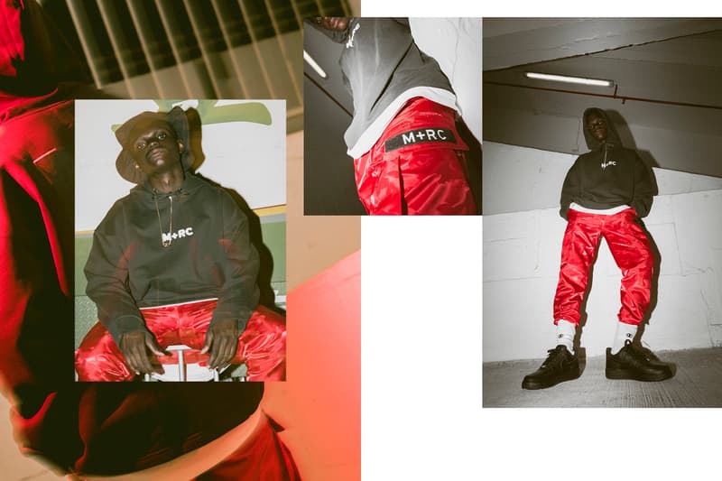 M+RC Noir Spring/Summer 2018 Editorial Drop Online Release HBX lookbook tracksuits hoodies staples basics streetwear