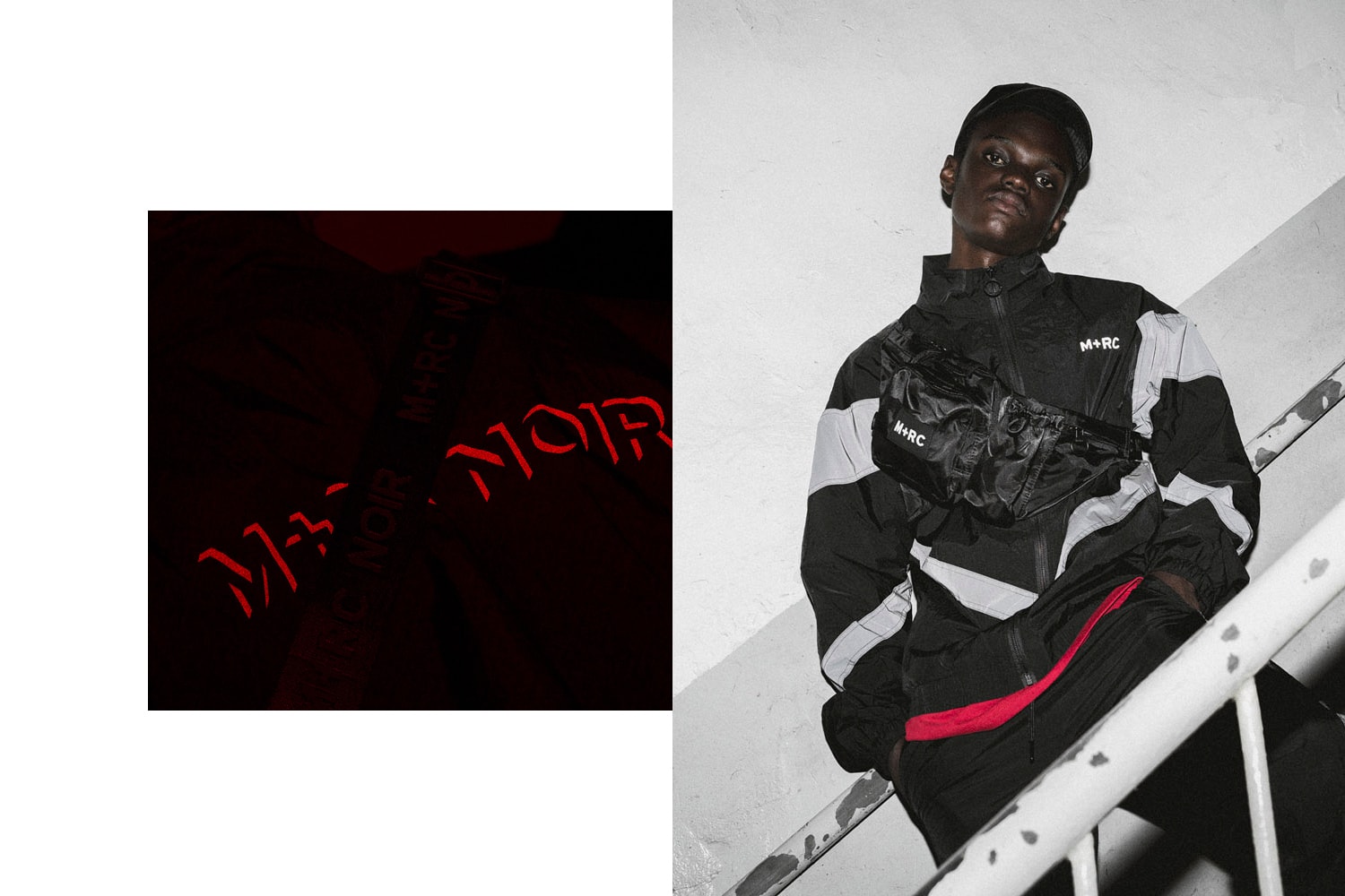 M+RC Noir Spring/Summer 2018 Editorial Drop Online Release HBX lookbook tracksuits hoodies staples basics streetwear