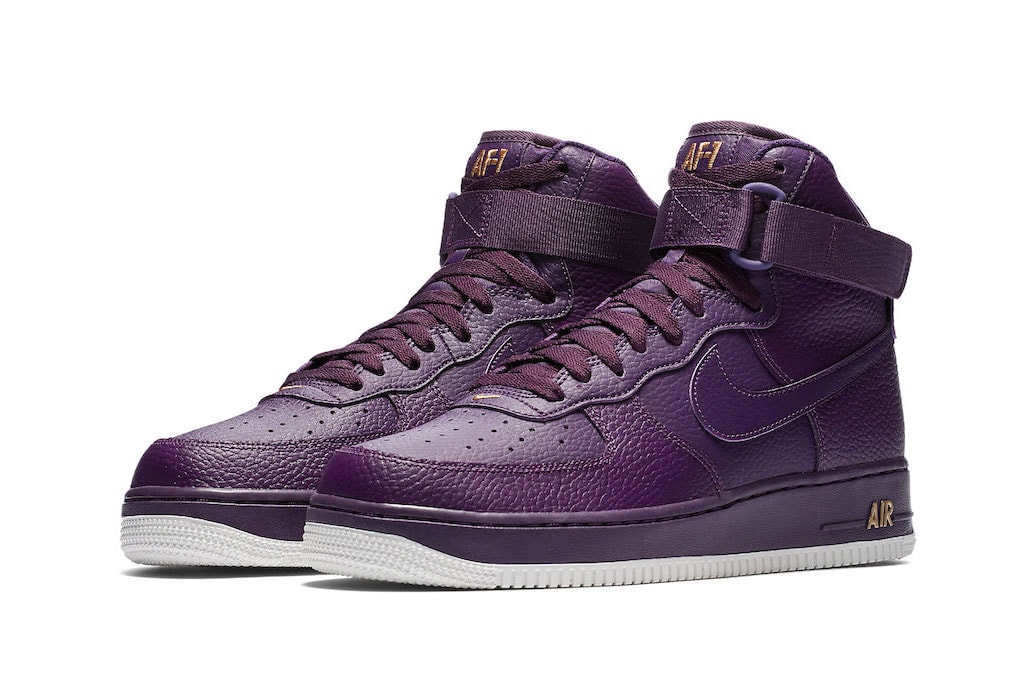 Nike Air Force 1 High "Purple/Metallic Gold" release first look
