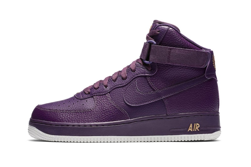 Nike Air Force 1 High "Purple/Metallic Gold" release first look