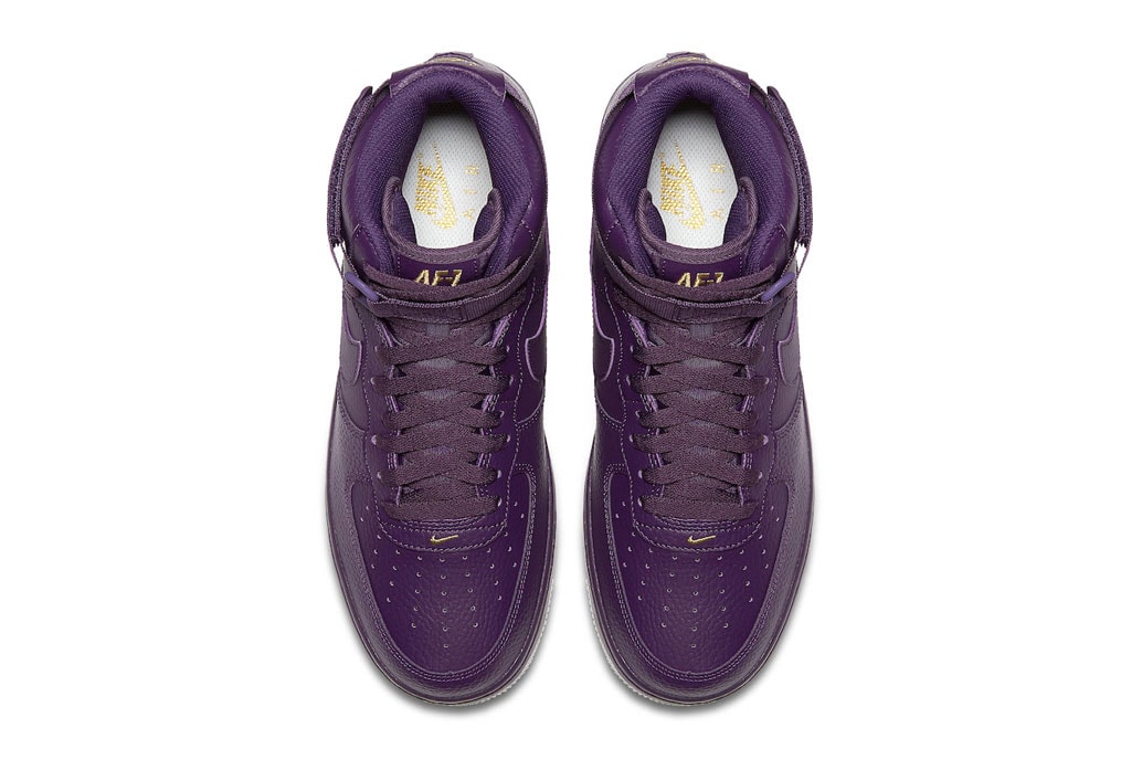 Nike Air Force 1 High "Purple/Metallic Gold" release first look
