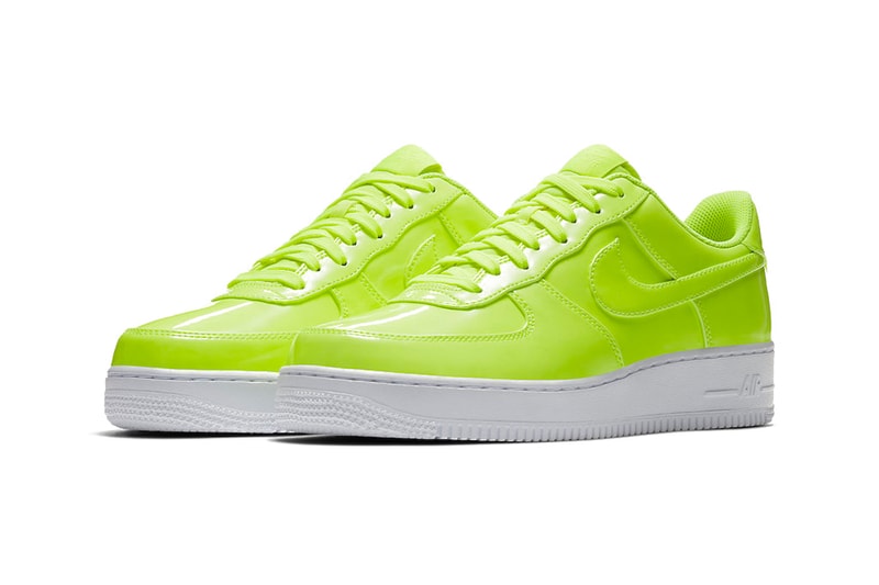 Nike Air Force 1 Low Patent Leather Release Cherry Red Bright Volt