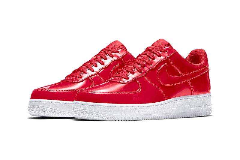 Nike Air Force 1 Low Patent Leather Release Cherry Red Bright Volt