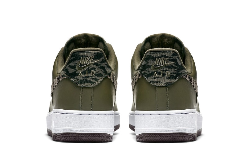 Nike Air Force 1 Low Safari Print Swoosh pattern olive black