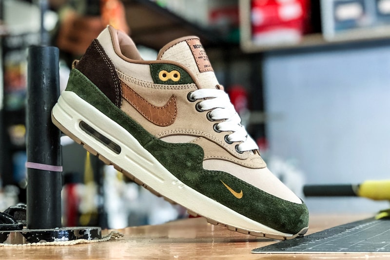 nike air max 1 duck canvas carhartt bespokeind custom sneakers footwear shoes