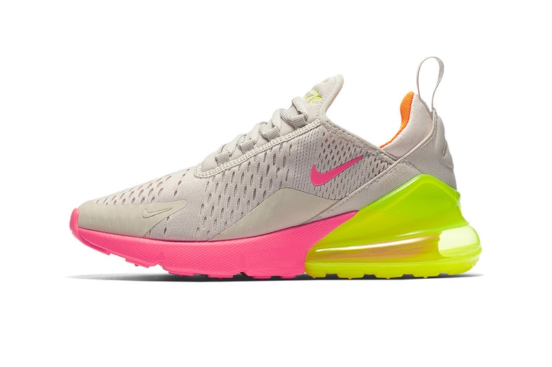 nike air max 270 footwear shoes sneakers neon pink yellow orange