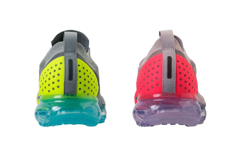 Nike Air VaporMax Moc Flyknit 2.0 Mica Green Volt-Neo Turquoise Moon ParticleSolar Red-Indigo Burst release info