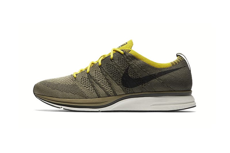 yellow flyknit trainer