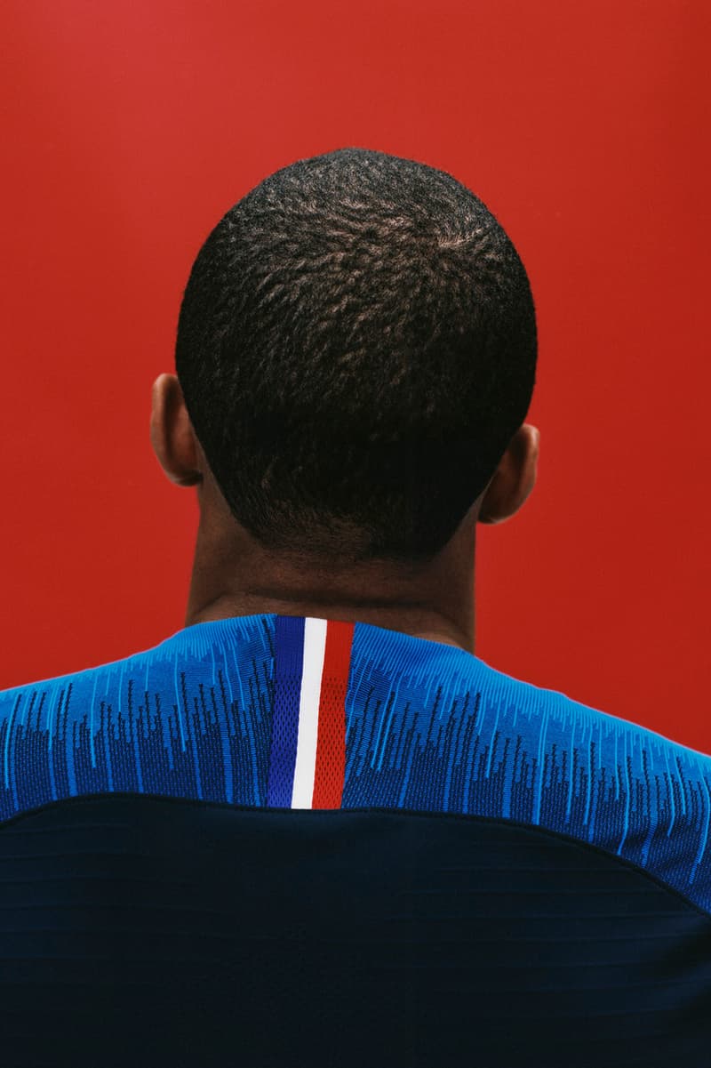 Nike Football French World Cup 2018 Soccer Collection Home Kits Jersey Away Kit FIFA Warm Up Tricolore Mariniere Release Info Buy Details Kingsley Coman Raphael Varane