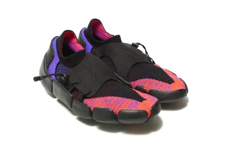 Nike Footscape Flyknit DM Tech Technical Footwear Trainers Sneakers Shoes Sportswear Stealth ACG Rakuten Sock-Type Flyknit Low-Barrel Structure Three Colorways Green All Black Orange Red Pink Purple Blur