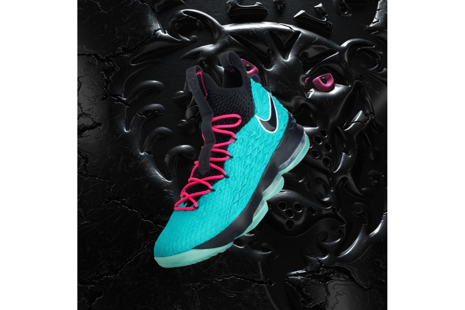 Nike LeBron 15 South Beach black teal pink sneakers footwear LeBron James