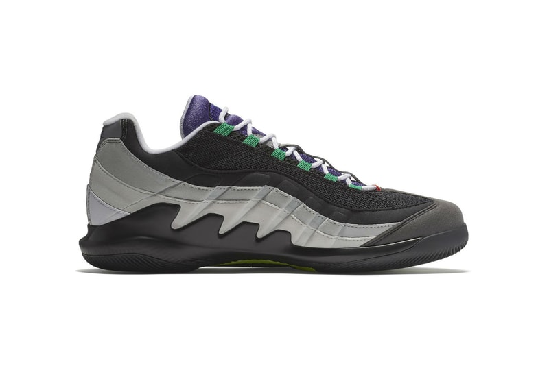 NikeCourt Vapor RF Air Max 95 Greedy hyrbrid nike roger federer 2018 march 20 release date info drop sneakers shoes footwear volt safety orange AO8759 077​