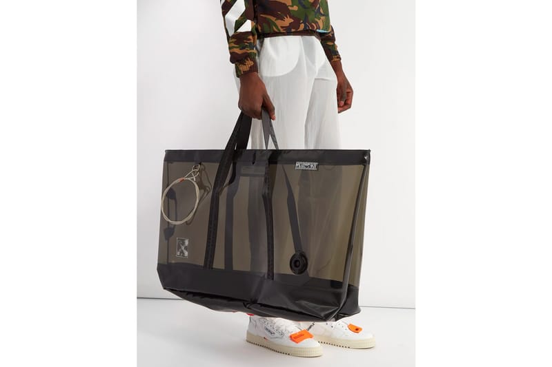 off white clear tote bag