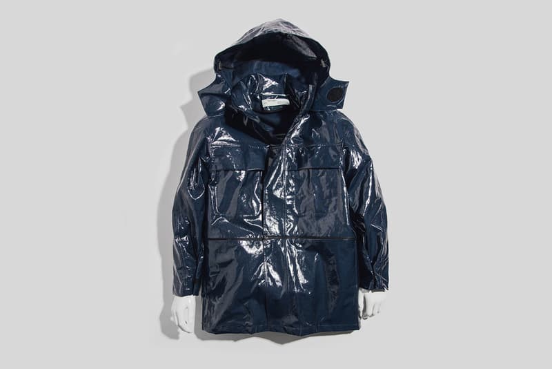 Off-White Virgil Abloh Spring Summer 2018 Jacket Release Diagonal M65 Camo Jacket Navy Glossy Velcro Coat