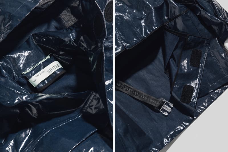 Off-White Virgil Abloh Spring Summer 2018 Jacket Release Diagonal M65 Camo Jacket Navy Glossy Velcro Coat
