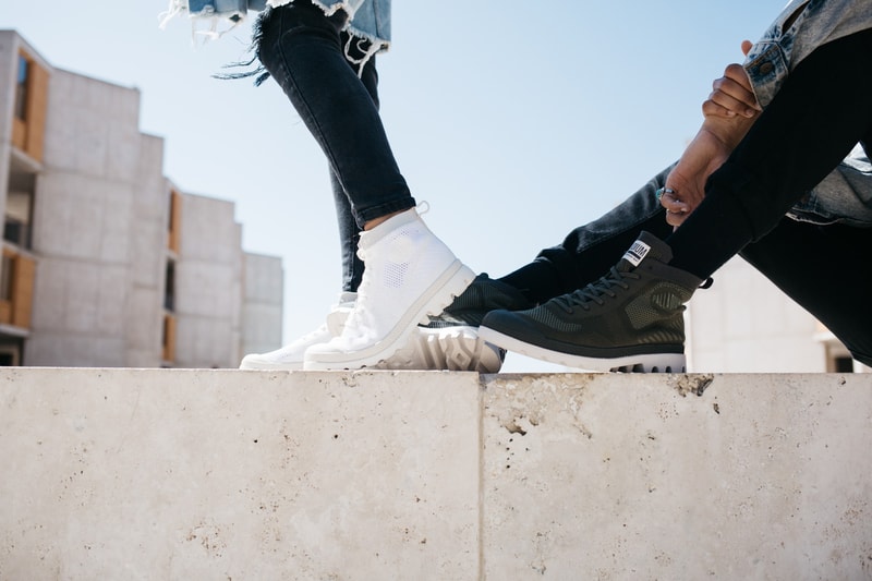 Palladium sneaker footwear shoe boot military ax_eon pampa high lite k crushion knit canvas collection capsule pallaphoenix paris phoenix ss18 fw18 spring summer fall winter 2018 preview teaser white