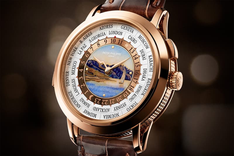 Patek Philippe Ref 5531R WorldTime Minute Repeater Lake Geneva Lavaux vineyard terrace shore dial face