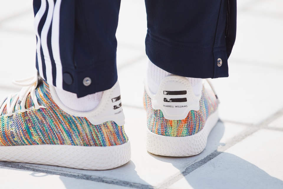 Jernbanestation bundt forslag Pharrell Williams x adidas Tennis Hu "Multicolor" On Feet | Hypebeast