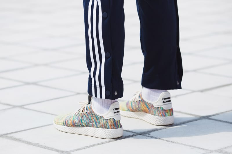 pharrell williams tennis hu shoes on feet