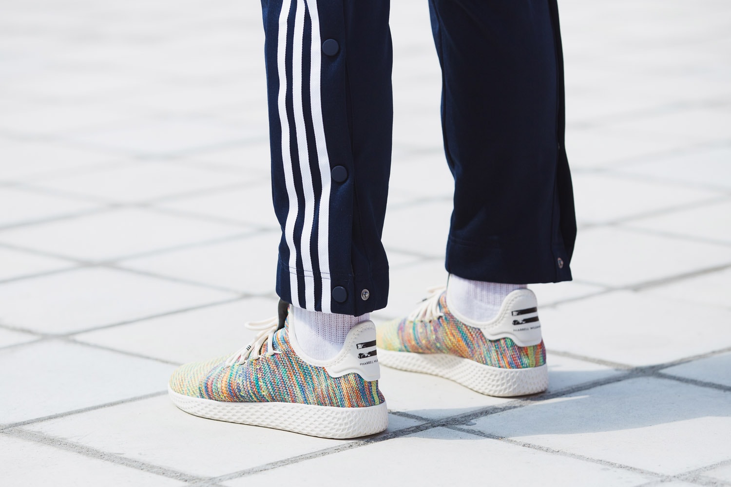Pharrell Williams adidas Tennis Hu Multicolor On Feet march 3 2018 release date info drop sneakers shoes footwear