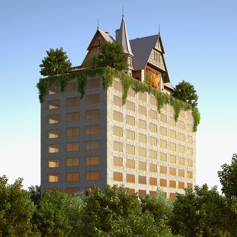 Philippe Starck 18th Century Style House top 14 story Hotel metz france hilton curio collection
