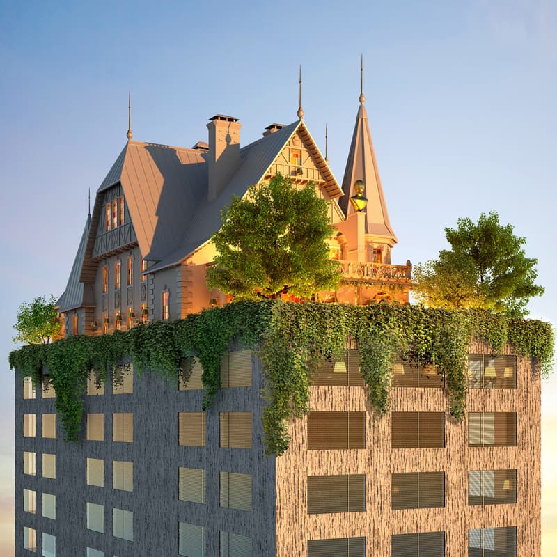 Philippe Starck 18th Century Style House top 14 story Hotel metz france hilton curio collection