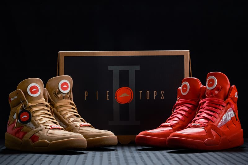 Pizza Hut Pie Tops 2 2.0 shoe surgeon march madness sneakers shoes footwear release date info drop hbx red wheat hbx ncaa basketball pause tv television order delivery button