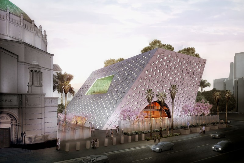 Rem Koolhaas OMA Audrey Irmas Pavilion Wilshire Boulevard Temple render first look los angeles design build 55 million usd