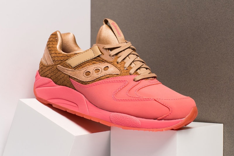 Saucony Grid 9000 fish scale suede orange pink footwear 2018 Oneness