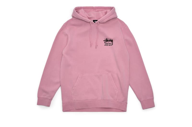 stussy dover street market london dsm dsml dsmny Pigment Dyed Hoodies T-shirts pink black white green natural