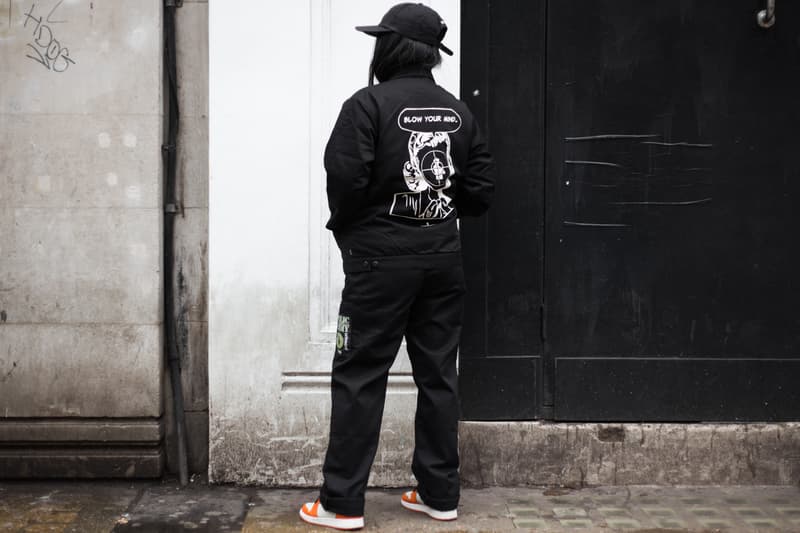 Street Style Supreme UNDERCOVER Public Enemy Streetsnaps Supreme Soho Store London Drop Fear of a Black Planet Fight the Power Chuck D Flava Flav Work Jacket Puffa Jacket