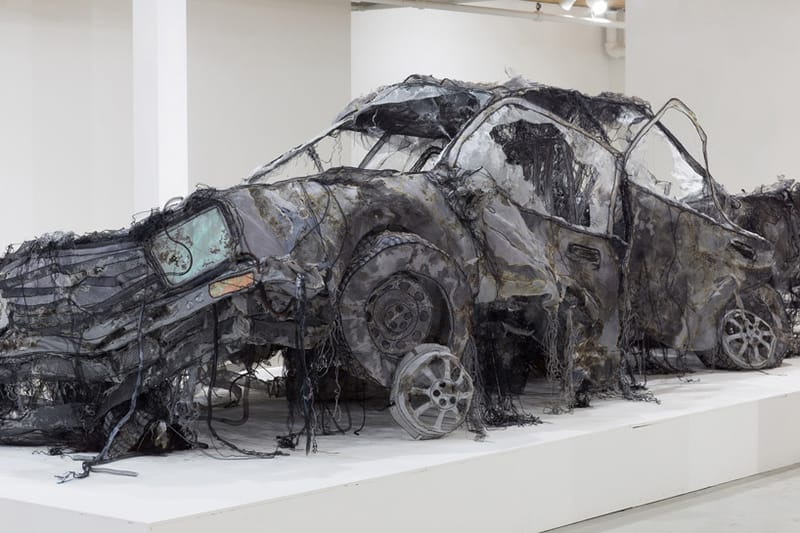 Artist Uses Ghost-Like Textiles to Create Replica of Demolished Car