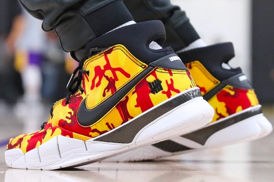 UNDEFEATED Nike Kobe 1 Protro Player Exclusive Yellow Camo Sneakers Footwear