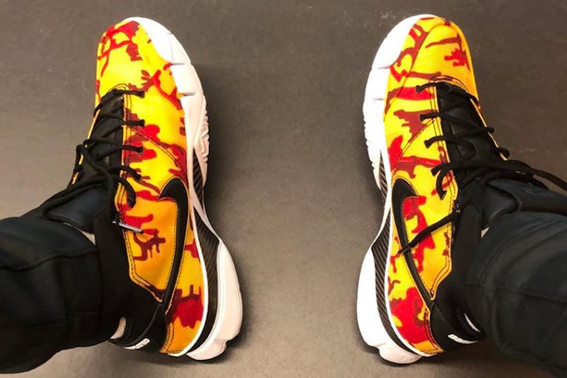 UNDEFEATED Nike Kobe 1 Protro Player Exclusive Yellow Camo Sneakers Footwear